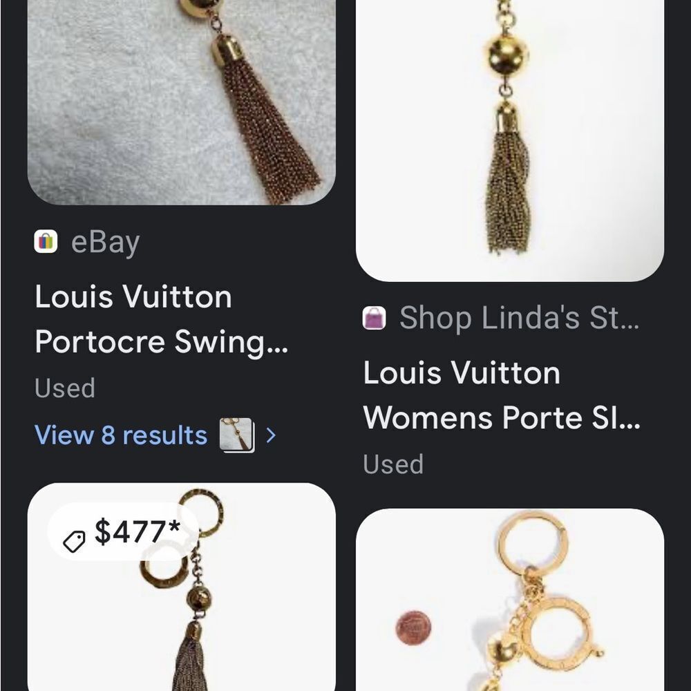 Louis Vuitton Gold Porte Cles Swing Tassel Bag Charm - Picture 14 of 14